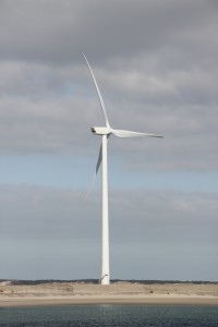 Windkraftanlage für Windenergie - mit Fördermitteln gebaut